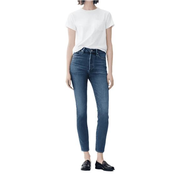 Citizens Of Humanity Womens Olivia High Rise Slim Leg Dark Wash Denim Jeans 31 - Picture 1 of 10